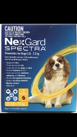 Nexgard Spectra Dogs 3.6-7.5kg 3pk