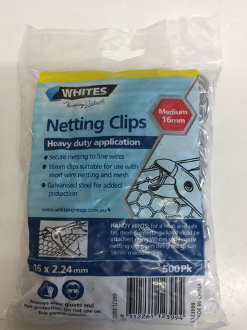 Netting Clips 16mm X 2.24 500pk